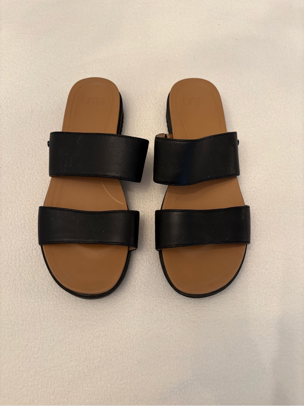 Ugg Black Double-Strap Slide Sandals for Women